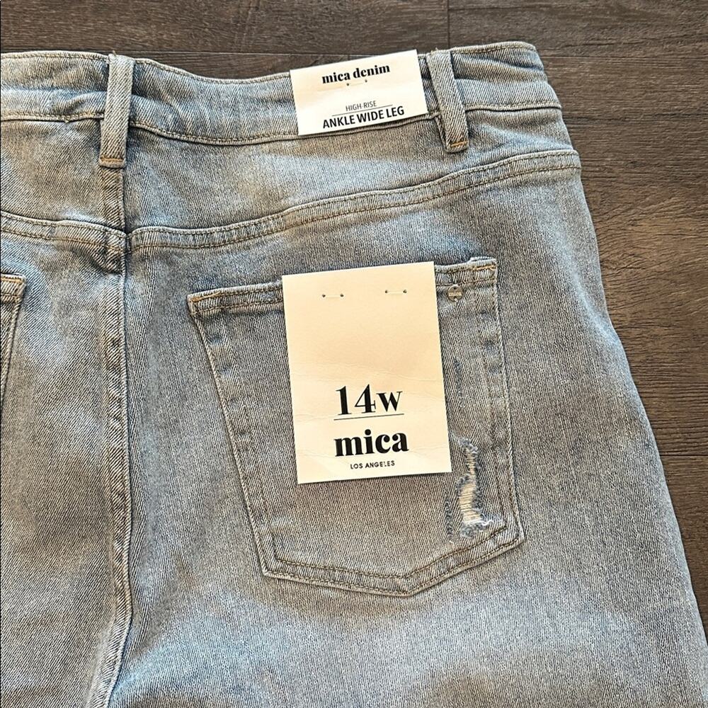 Mica 14W High-Rise Electric Blue Light Wash Denim Ankle Wide-Leg Jean‎ - Picture 10 of 10